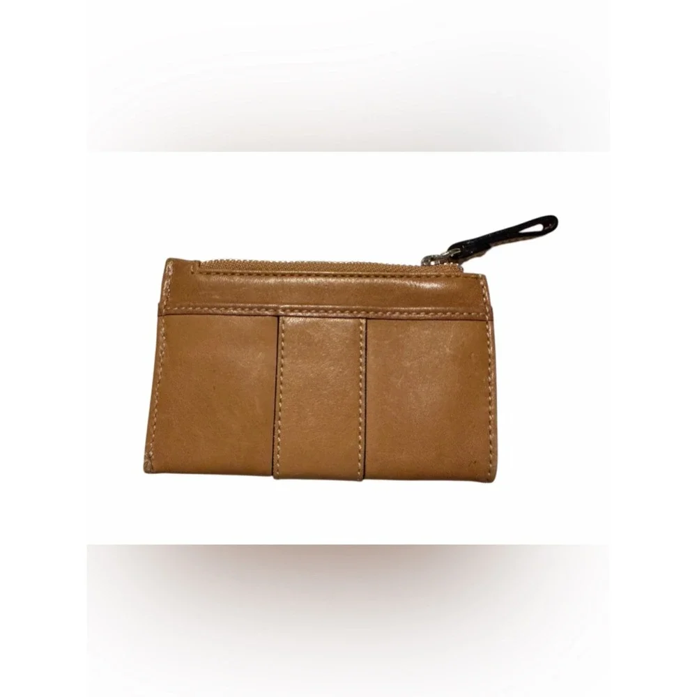 Coach Brown Leather Zip Card Case Wallet